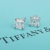 Tiffany Platinum Lucida Diamond Stud Earrings 2.19 carat VVS with Box, view 5