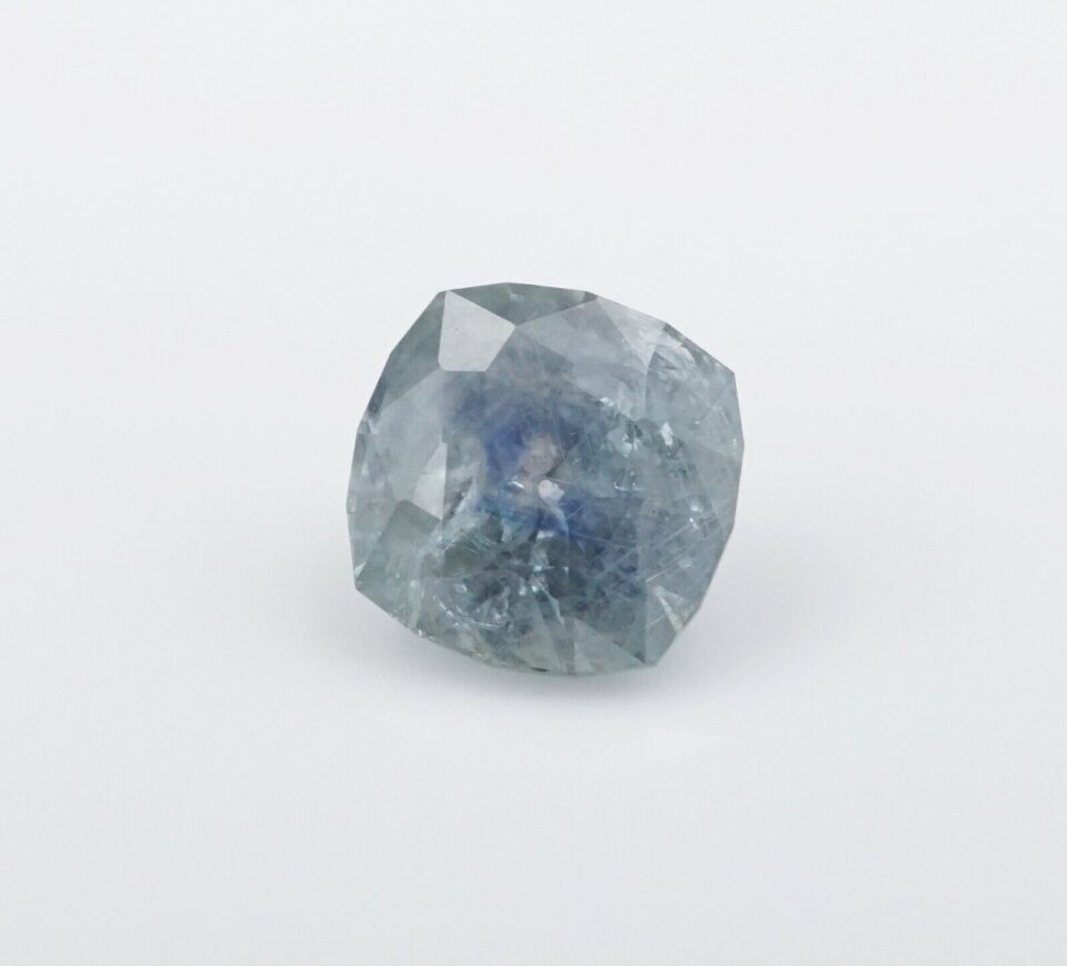Loose 1.55 carat Unheated Blue Teal Cushion Cut Natural Montana Sapphire, view 2