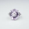 Morganite Diamond Cocktail Ring White Gold Statement Size 5, view 7