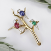 Van Cleef & Arpels VCA 18k Gold Ruby Sapphire Emerald Bird Brooch Pin 2", view 1