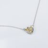Platinum Natural Fancy Yellow Diamond Heart Pendent Necklace 18", view 6