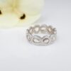 NEW 14k White Gold Diamond Slice 7mm Wide Eternity Band Ring Size 7, view 6