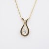 14k Yellow Gold 3/4ct Natural Pear Diamond Solitaire Pendent Necklace 18", view 5