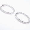 Diamond Inside Out Hoop Earrings 14k White Gold 6 carat Natural 1.3", view 4