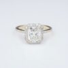 Diamond Halo Moissanite Engagement Ring 14K White Gold 3 carat Size 6.25, view 2