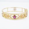 Masriera Ruby Diamond Bracelet Plique a Jour Red Floral Carpet 18k Gold 7, view 1