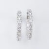 Diamond Hoop Earrings 18k White Gold 10 carat Natural 1.25", view 5