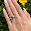 Platinum Sapphire Diamond Ring Natural Madagascar AGL Cert, view 2