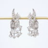 Vintage Diamond Spray Earrings 18k White Gold Old Mine Rose Cut Tremblant, view 5