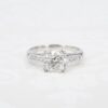 Vintage Diamond Engagement Ring GIA Platinum Solitaire Old Euro Size 5.5, view 2