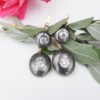 Antique French Yellow Gold Sterling Natural 2ct Diamond Drop Earrings 1", view 1