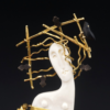 Carolyn Morris Bach Sterling 18k Gold Goddess Brooch Pendent 4.75", view 1
