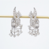 Vintage Diamond Spray Earrings 18k White Gold Old Mine Rose Cut Tremblant, view 4