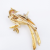 Vintage French 18k Sapphire Ruby Diamond 3D Bird Flower Pin Brooch Gold 2", view 3