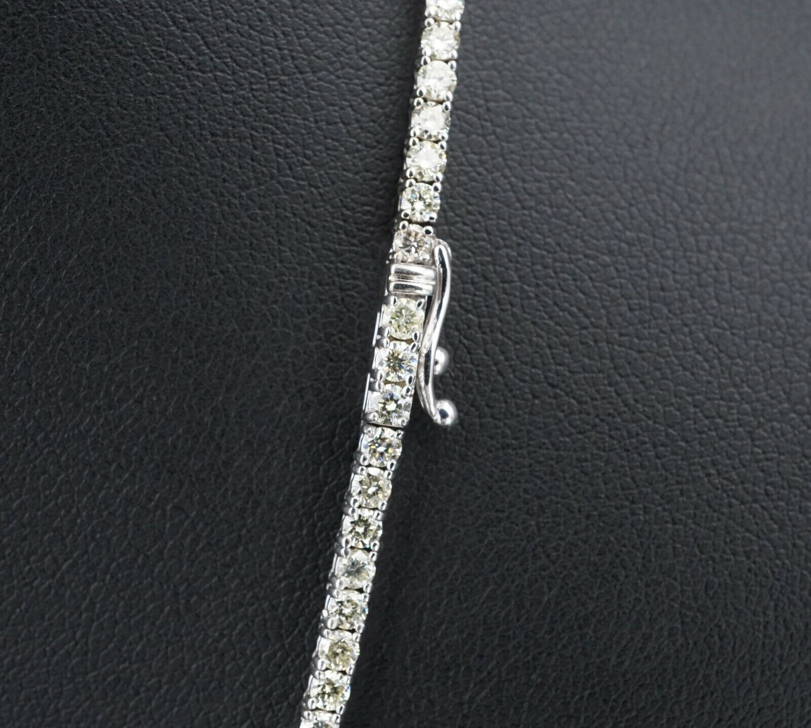10ct Diamond Tennis Necklace 14k White Gold 22" Stackable, view 7