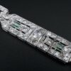 Antique Art Deco Diamond Bracelet Platinum 14 carat Emerald 7.25", view 5