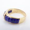 Van Cleef Arpels Ring Diamond Lapis Carved 18k Gold Sze 5.5 Yellow France, view 9