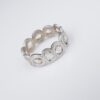 NEW 14k White Gold Diamond Slice 7mm Wide Eternity Band Ring Size 7, view 10