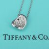 Tiffany Diamond Peretti Full Heart Necklace Pave Platinum 16" Box, view 1
