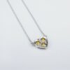 Platinum Natural Fancy Yellow Diamond Heart Pendent Necklace 18", view 4