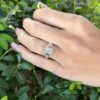 Art Deco Diamond Sapphire Engagement Ring Platinum 1 carat 1920s Size 5, view 2