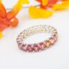 14k White Gold Ombre Sapphire 4ctw Eternity Band Ring Anniversary Size 7, view 3