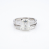 Platinum 2.5ct Emerald Cut Diamond Engagement Bridal Set GIA Sz 5.25, view 4