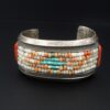 Anglo John Hornbeck Sterling Silver Coral Cobble Inlay Cuff Bracelet 6.5", view 4