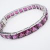 Vintage Platinum Purple Garnet Bracelet 6" Umbalite Rare 20ct, view 7