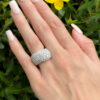 Cartier 18k Pave Diamond Wave Ring 5 carat Bombe Dome Size 5.75 Euro 51, view 4