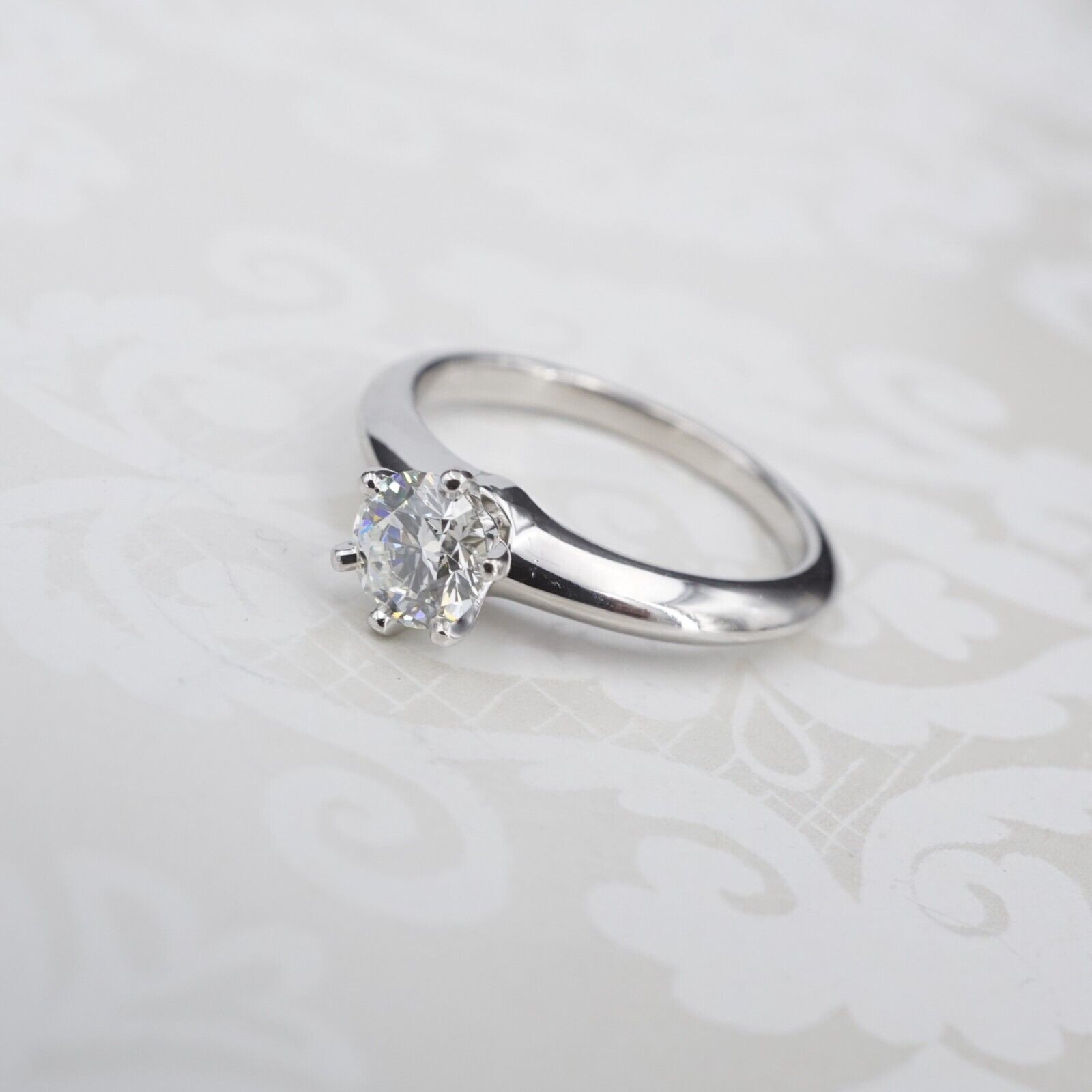 Tiffany & Co Diamond Engagement Ring Platinum .62ct H VS1 Size 5.5, view 5