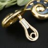 Leo De Vroomen Enamel Earrings 18k Gold Ear Clips Shell 1.1", view 4