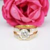Diamond Engagement Ring 18k Yellow Gold 2.6ct RBC Size 6.5, view 4
