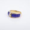 Van Cleef Arpels Ring Diamond Lapis Carved 18k Gold Sze 5.5 Yellow France, view 7