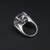 Morganite Diamond Cocktail Ring White Gold Statement Size 5, view 4