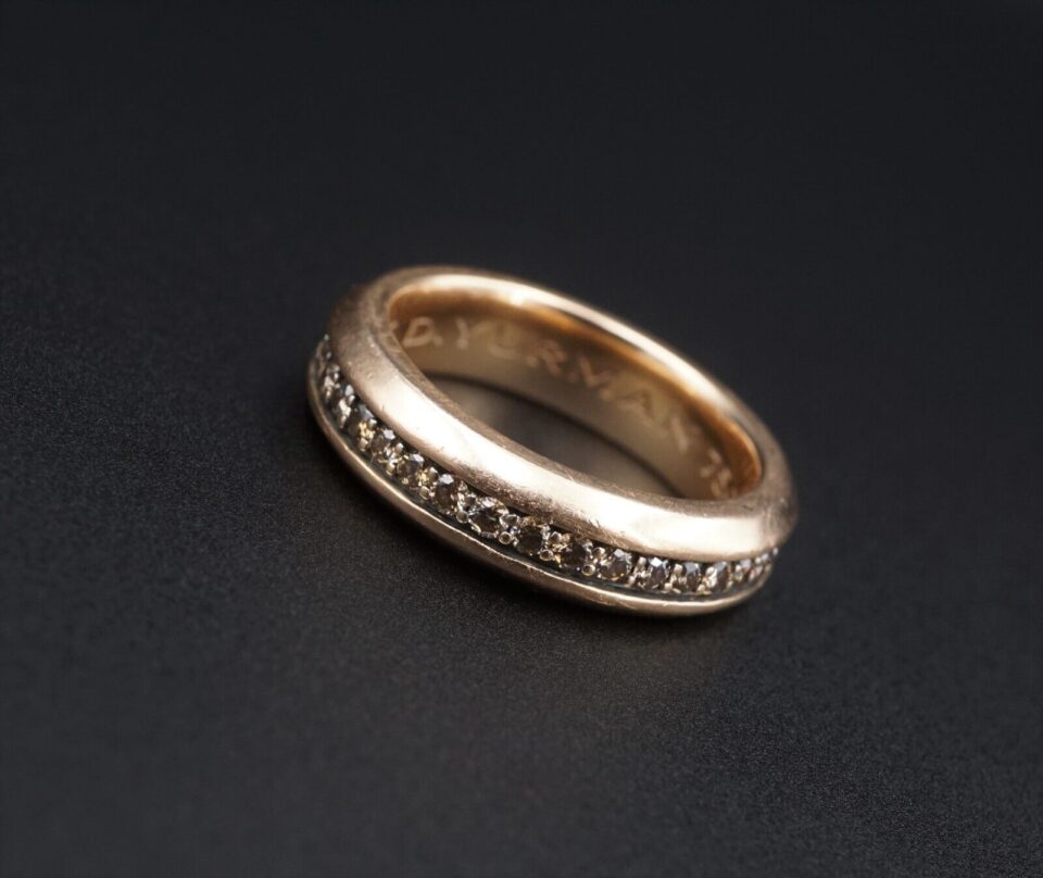 David Yurman 18K Rose Gold with Cognac Diamonds 6mm Size 9 Streamline, view 2