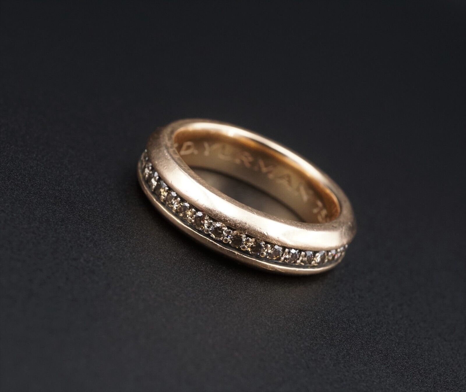 David Yurman 18K Rose Gold with Cognac Diamonds 6mm Size 9 Streamline, view 2