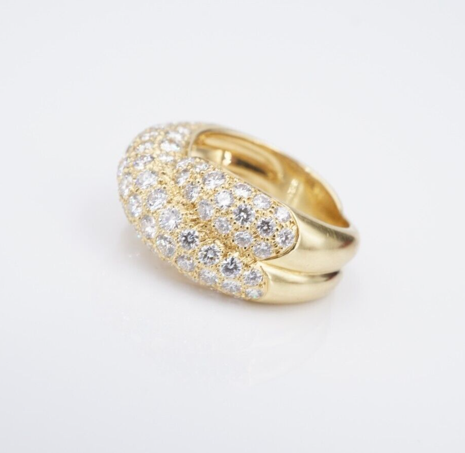 Van Cleef 18k Pave Diamond Ring Crossover Entrelacs Size 5.25 Euro 50 VCA, view 8