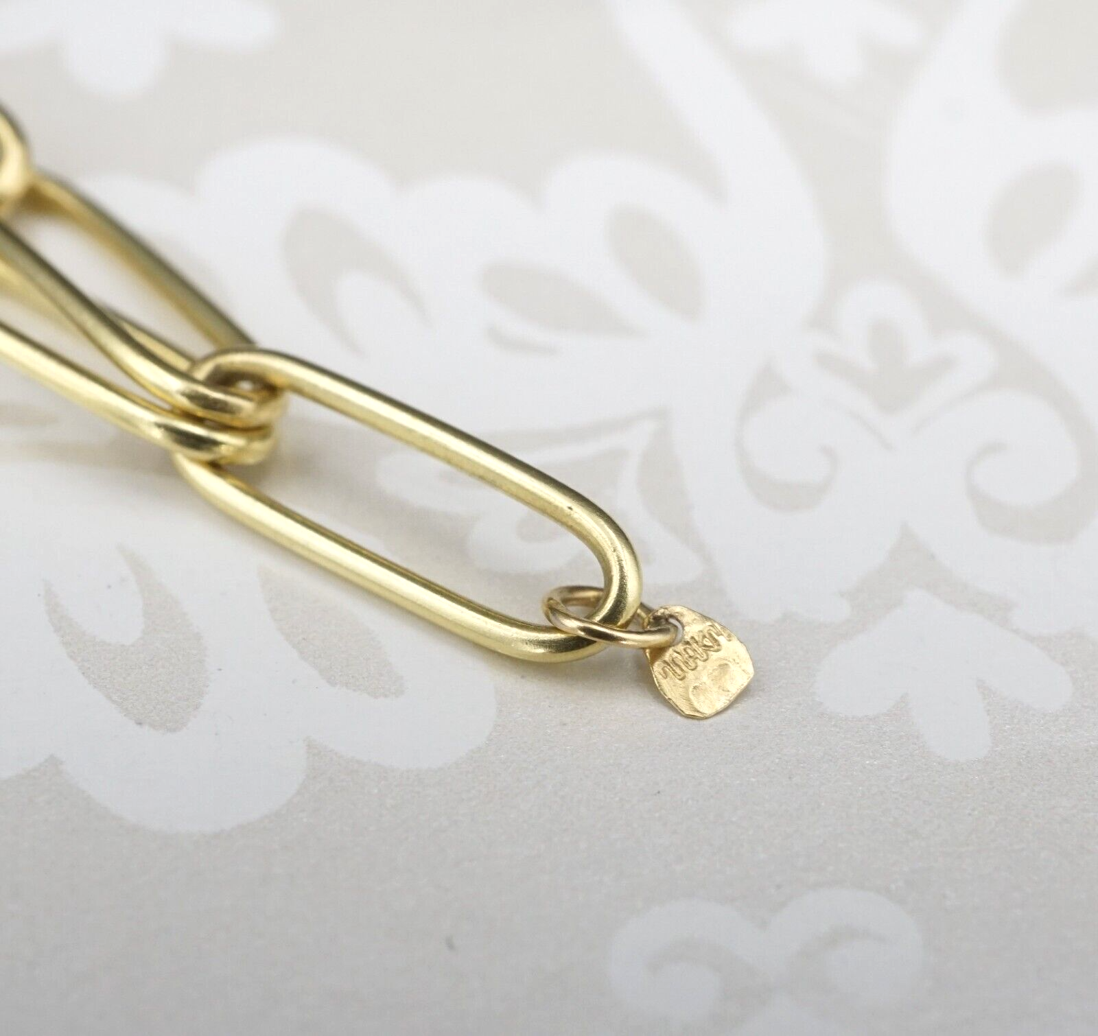 Ileana Makri 18k Gold Diamond Universe Oval Chain Necklace Paperclip 40", view 9