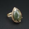 Vintage Ming's Jade Ring Bi-Color 14k Yellow Gold Size 5.5 13mm, view 5