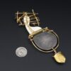 Carolyn Morris Bach Sterling 18k Gold Goddess Brooch Pendent 4.75", view 3
