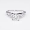 Hand Engraved 18k White Gold 1.3 ct Princess Diamond Engagement Ring Sz 6, view 3