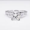 Hand Engraved 18k White Gold 1.3 ct Princess Diamond Engagement Ring Sz 6, view 2