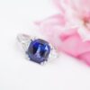 Platinum Sapphire Diamond Ring Natural Madagascar AGL Cert, view 7