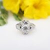 Art Deco Diamond Sapphire Engagement Ring Platinum 1 carat 1920s Size 5, view 8