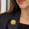 Asprey Vintage Floral Leaf Brooch 18k Gold Natural Diamond London, view 2