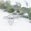 Tacori 1.5ct Pear Diamond Halo Engagement Ring GIA D SI1 Platinum Sz-6, view 5