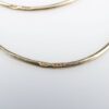 Modernist 9k Yellow Gold Open Circle Dangle Hoop Earrings 1.6" Jean Mahie, view 4