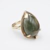 Vintage Ming's Jade Ring Bi-Color 14k Yellow Gold Size 5.5 13mm, view 4