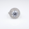 Platinum Engagement Ring Semi Mount Diamond Halo Size 4.25, view 6